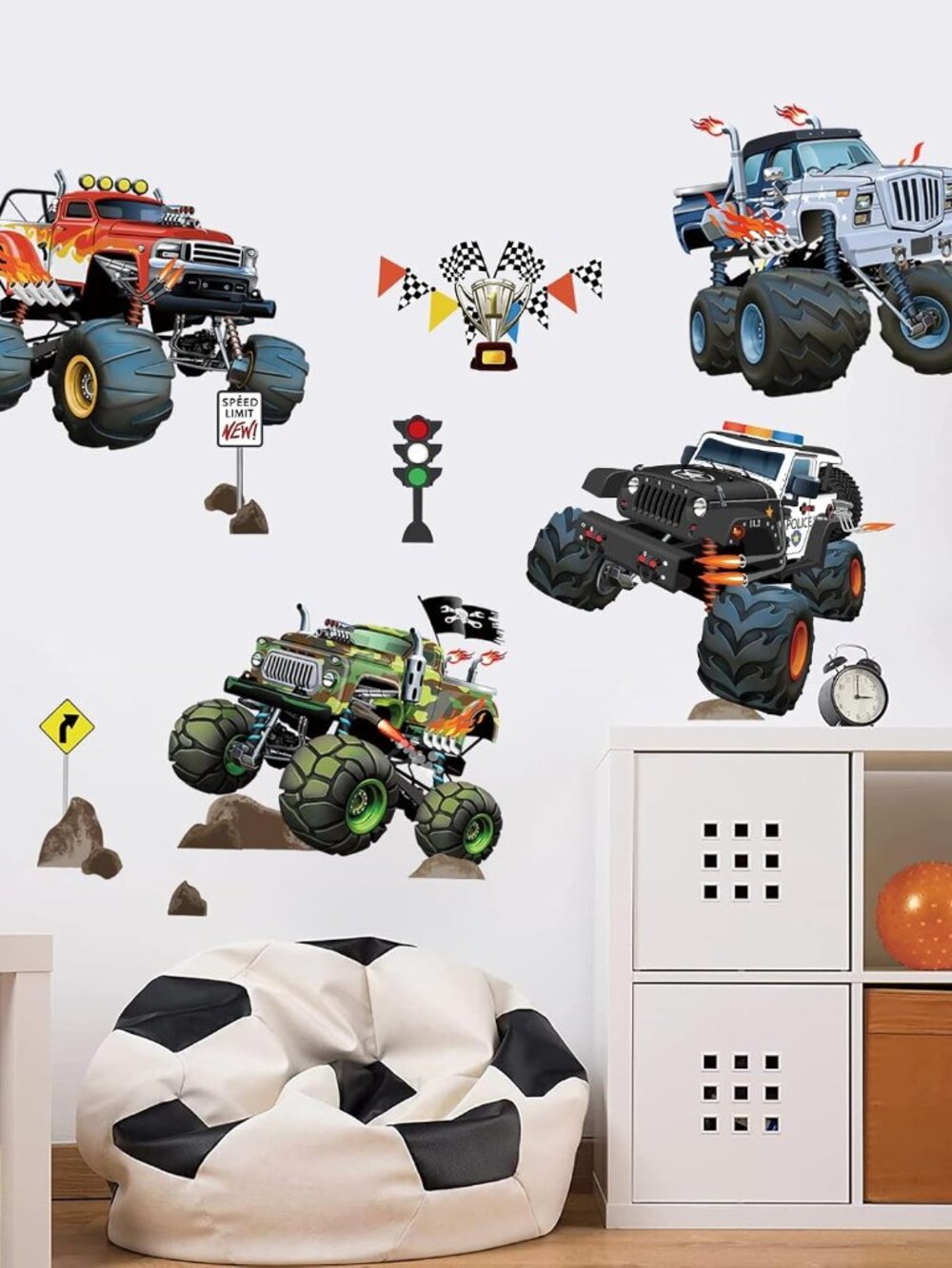Racing Car Wall Decals Truck Vehicles Wall Stickers